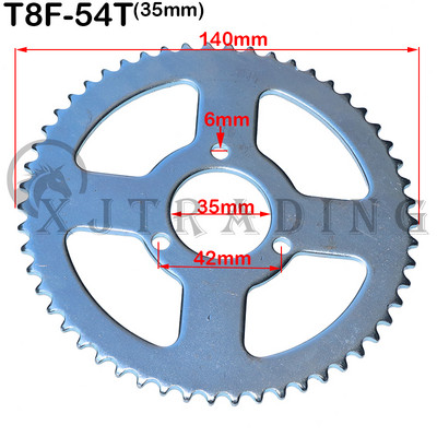 38 44 54 58 64 74 Fogas 44T 54T 58T 64T 74T T8F 35MM hátsó lánckerék Mini Moto ATV Quad Dirt Pit Pocket Bike Cross 47cc 49cc alkatrészek