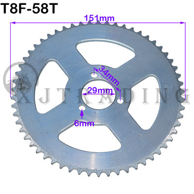 38 44 54 58 64 74 Fogas 44T 54T 58T 64T 74T T8F 35MM hátsó lánckerék Mini Moto ATV Quad Dirt Pit Pocket Bike Cross 47cc 49cc alkatrészek