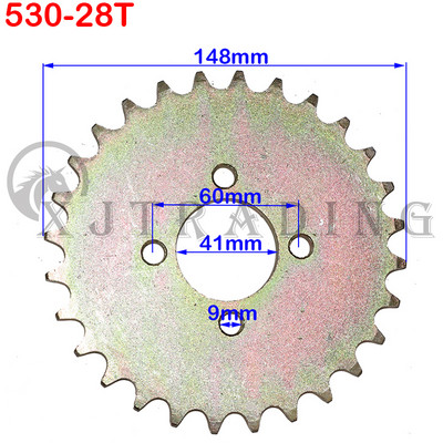 530 Lanț 28T/31T/32T/35T/37T/40T/41T/45T dinți Pinion spate pentru ATV Quad Pit Dirt Bike Buggy Go Kart Motociclete Piese de motor