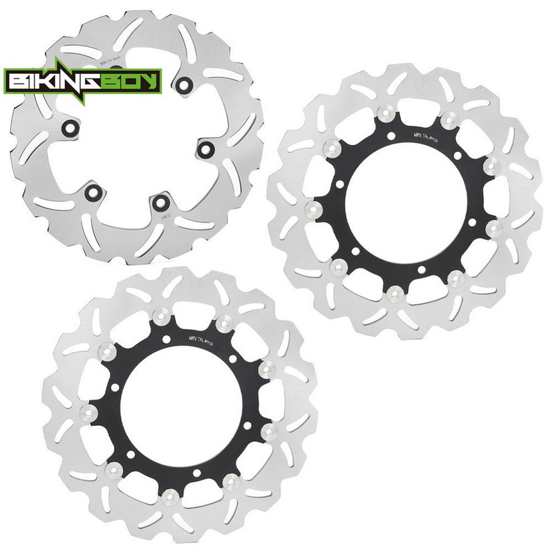 BIKINGBOY Első hátsó féktárcsák Tárcsarotorok YZF R1 98 99 00 01 YZF 600 R THUNDERCAT 96-07 03 04 05 YZF 1000 R THUNDERACE 96-02