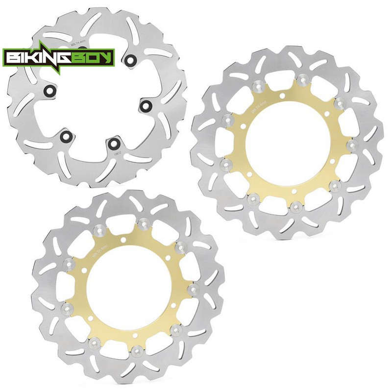 BIKINGBOY Első hátsó féktárcsák Tárcsarotorok YZF R1 98 99 00 01 YZF 600 R THUNDERCAT 96-07 03 04 05 YZF 1000 R THUNDERACE 96-02