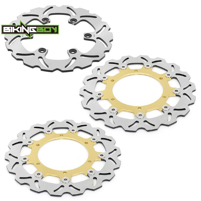 BIKINGBOY Első hátsó féktárcsák Tárcsarotorok YZF R1 98 99 00 01 YZF 600 R THUNDERCAT 96-07 03 04 05 YZF 1000 R THUNDERACE 96-02