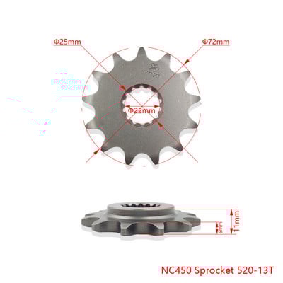 Motorkerékpár első lánc lánckerék 13/14T fogas fogaskerék sima fog alakú NC250 NC450 CB250 motor 520 530 lánc AVANTIS ENDURO számára