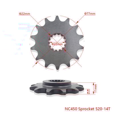 Motorkerékpár első lánc lánckerék 13/14T fogas fogaskerék sima fog alakú NC250 NC450 CB250 motor 520 530 lánc AVANTIS ENDURO számára