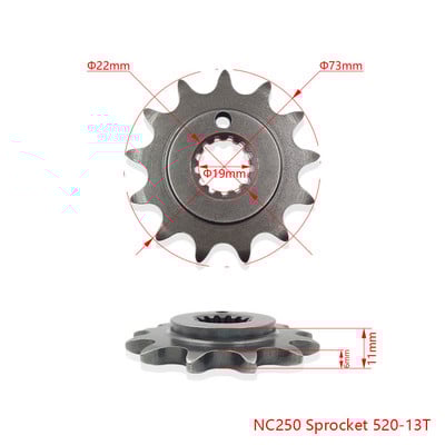 Motorkerékpár első lánc lánckerék 13/14T fogas fogaskerék sima fog alakú NC250 NC450 CB250 motor 520 530 lánc AVANTIS ENDURO számára