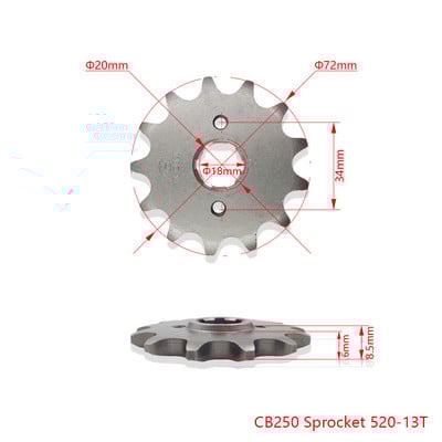 Motorkerékpár első lánc lánckerék 13/14T fogas fogaskerék sima fog alakú NC250 NC450 CB250 motor 520 530 lánc AVANTIS ENDURO számára