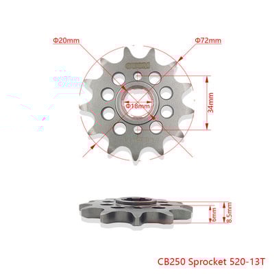 Motorkerékpár első lánc lánckerék 13/14T fogas fogaskerék sima fog alakú NC250 NC450 CB250 motor 520 530 lánc AVANTIS ENDURO számára