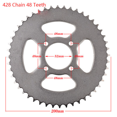 Ozubené kolesá pre motocyklové reťaze 25T/37T/41T/45T/48T, zadné a zadné ozubené koleso pre reťaze 428, 110cc, 125cc, 140cc, pre terénne bicykle, štvorkolky, motokáry...