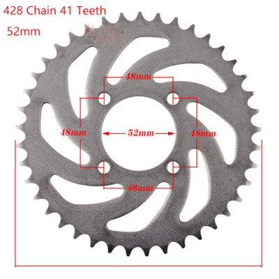 Ozubené kolesá pre motocyklové reťaze 25T/37T/41T/45T/48T, zadné a zadné ozubené koleso pre reťaze 428, 110cc, 125cc, 140cc, pre terénne bicykle, štvorkolky, motokáry...