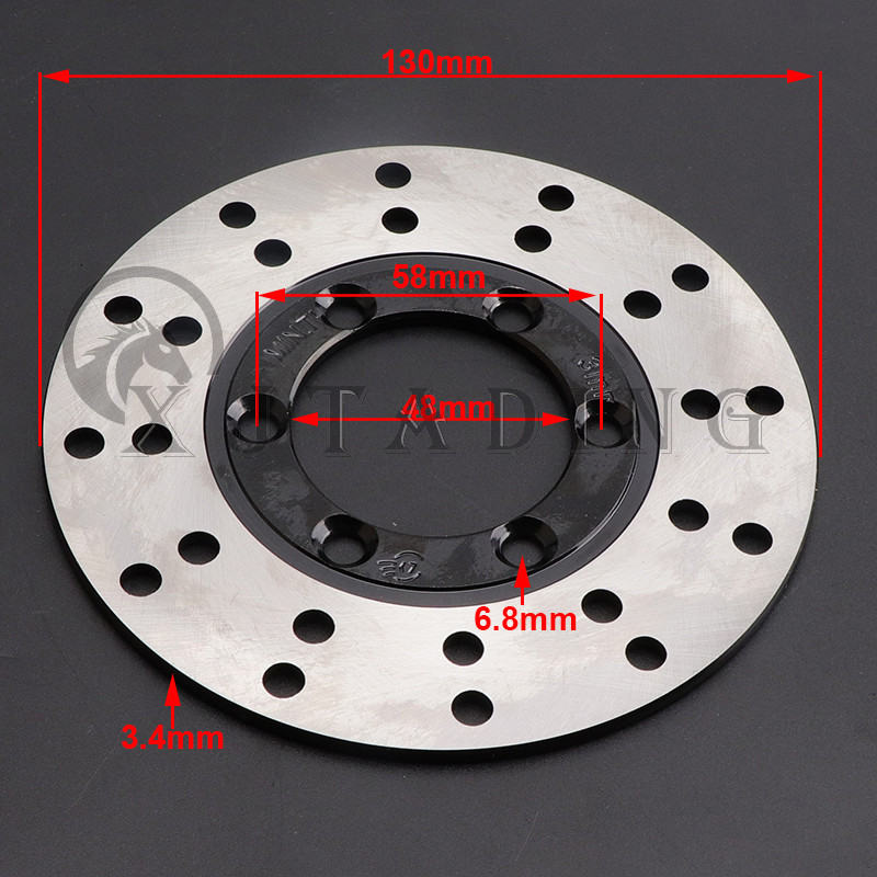130 mm predný brzdový kotúčový rotor pre štvorkolky ATV, motokáry, štvorkolky TAOTAO GY6 s motormi 50cc-250cc, diely pre štvorkolky