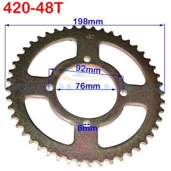 420 Αλυσίδες 35T/37T/39T/41T/43T/45T/48T Γρανάζια αλυσίδας μοτοσικλετών Πίσω πίσω οδοντωτός τροχός για ποδήλατο 110cc 125cc 140cc Dirt Pit