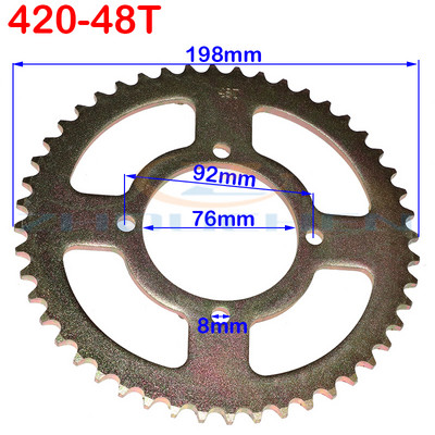 420 Lanțuri 35T/37T/39T/41T/43T/45T/48T Pinioni pentru lanț pentru motociclete Pinion spate din spate pentru motocicletă Dirt Pit 110cc 125cc 140cc