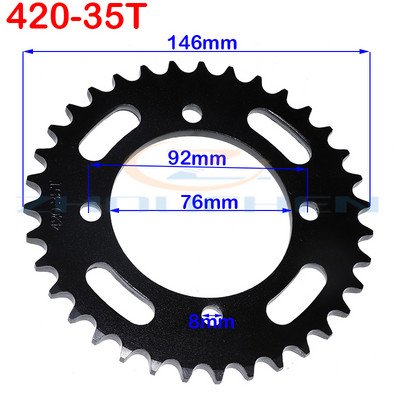 420 Lanțuri 35T/37T/39T/41T/43T/45T/48T Pinioni pentru lanț pentru motociclete Pinion spate din spate pentru motocicletă Dirt Pit 110cc 125cc 140cc