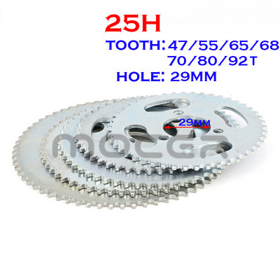 Ozubené koleso 25H 29MM 47t/55t/65t/68t/70t/80t/92t pre 47CC 49CC Mini Moto ATV Quad Dirt Pit Pocket Bike