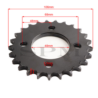 Vysokokvalitné 420/428 25 zubov 48 mm zadné ozubené koleso 25T pre ATV, štvorkolky, motokáry, buginy, motokáry a príslušenstvo