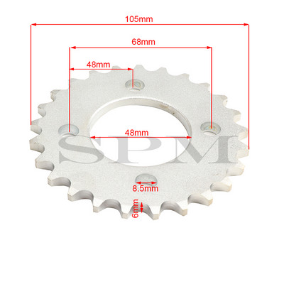 Vysokokvalitné 420/428 25 zubov 48 mm zadné ozubené koleso 25T pre ATV, štvorkolky, motokáry, buginy, motokáry a príslušenstvo