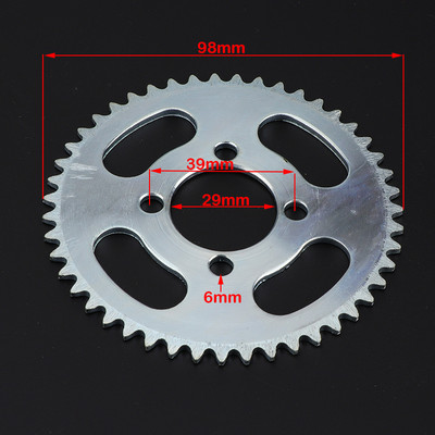 Ozubené koleso 25H 47T s 3/4 otvormi, zadné ozubené koleso 29 mm, vhodné pre náhradné ozubené koleso pre elektrický skúter.