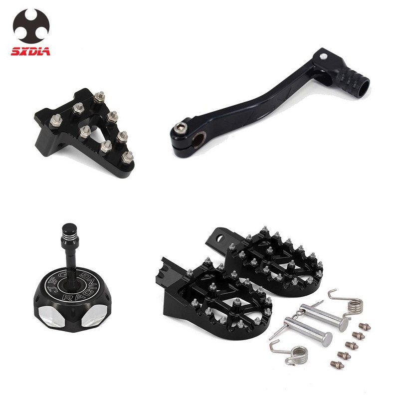 Lábszár támasztékok Lábszár Fékpedál Lépéscsúcs Váltókar Váltókar Gáz üzemanyagtartály sapka fedél HONDA CRF50 XR50 KAYO SDG SSR Xmotorhoz