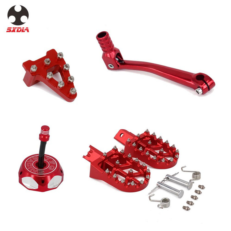 Lábszár támasztékok Lábszár Fékpedál Lépéscsúcs Váltókar Váltókar Gáz üzemanyagtartály sapka fedél HONDA CRF50 XR50 KAYO SDG SSR Xmotorhoz