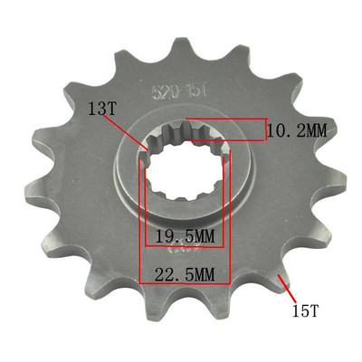 520 13T 14T 15T Pinion față pentru motocicleta Suzuki LT250 DR250 RM250 RMX250 DR-Z250 GSF250 TSX250 DR350 DRZ400 RGV250 SG350