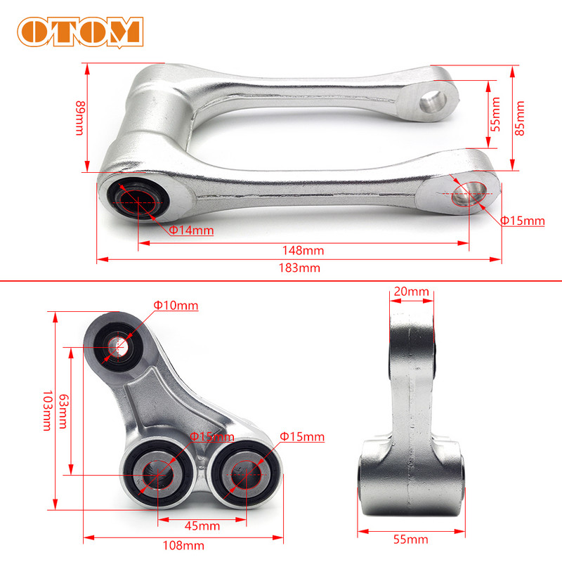 Kovaná ťahacia tyč OTOM, zadná kyvná vidlica, zadný trojuholníkový tlmič, páka, rameno pre KTM Husqvarna SX, SXF, XCF FC TC FX 125 250