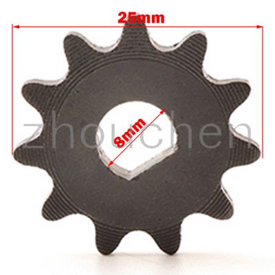 1 vnt. 25H/T8F 11T 10 mm/8 mm, skirtas 2 taktų 49 CC VARIKLIUI Mini kišeninė dviračio priekinė žvaigždutė