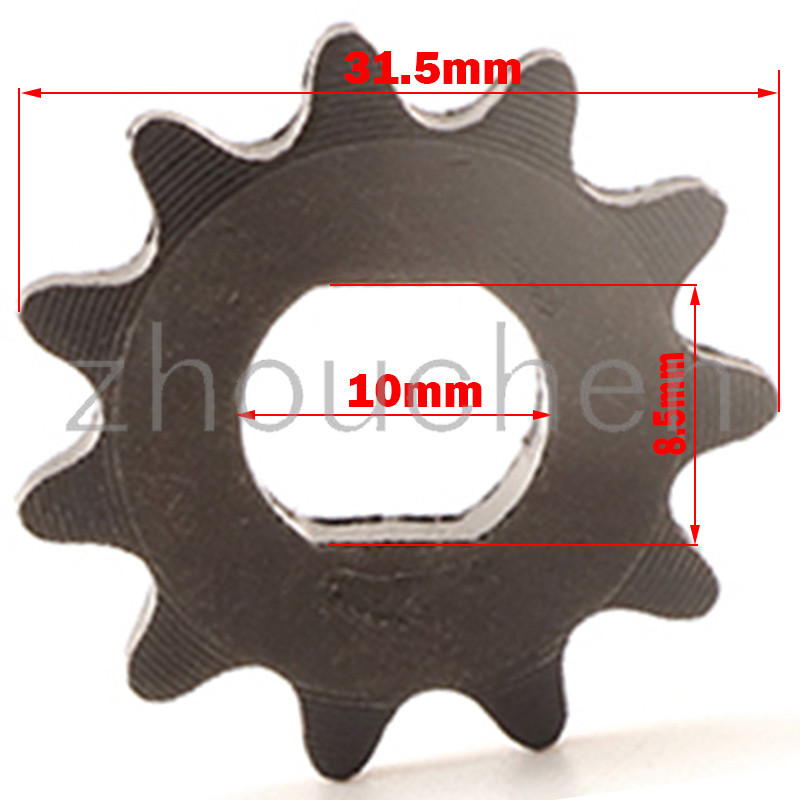 1 vnt. 25H/T8F 11T 10 mm/8 mm, skirtas 2 taktų 49 CC VARIKLIUI Mini kišeninė dviračio priekinė žvaigždutė