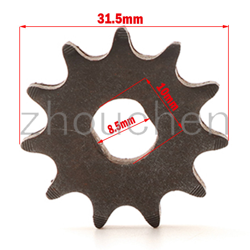 1 vnt. 25H/T8F 11T 10 mm/8 mm, skirtas 2 taktų 49 CC VARIKLIUI Mini kišeninė dviračio priekinė žvaigždutė