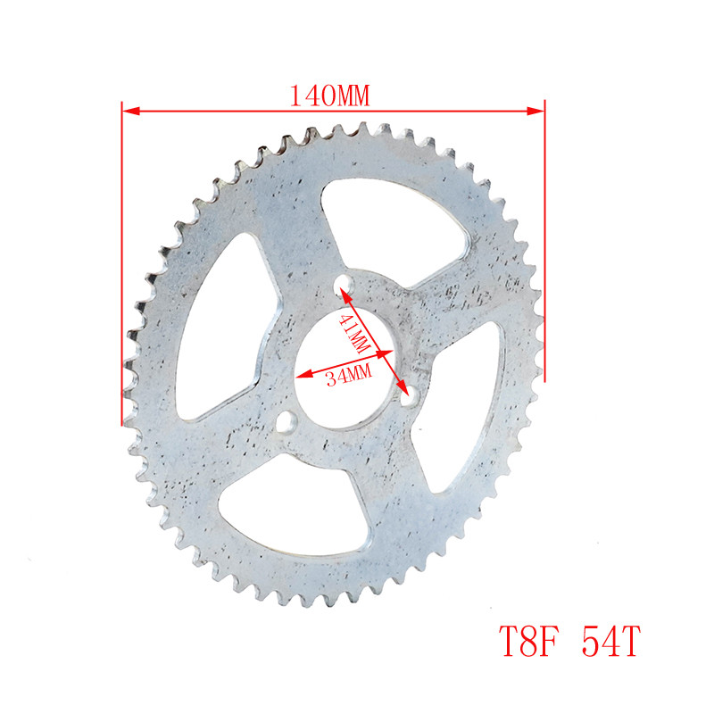 T8F grandinės galinė žvaigždutė 35 44 54 64 74 Dantų 35T 44T 54T 64T 74T Mini Moto ATV Quad Dirt Pit Pocket Bike Cross 47cc 49cc dalys
