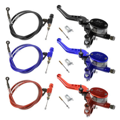 7/8" 22mm motocyklová CNC hydraulická spojková sada, páka hlavného valca, pletenie olejovej hadice 125 ~ 250cc