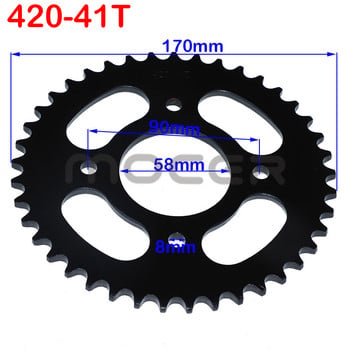 420/428 вериги 37T/41T/48T зъб 58 мм задно верижно зъбно колело за ATV Quad Pit Dirt Bike Buggy Go Kart Аксесоари за мотоциклети