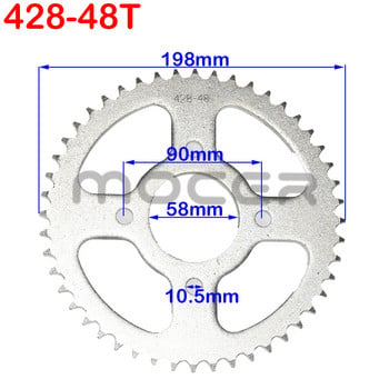 420/428 вериги 37T/41T/48T зъб 58 мм задно верижно зъбно колело за ATV Quad Pit Dirt Bike Buggy Go Kart Аксесоари за мотоциклети