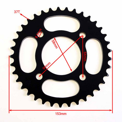 Motocikl 37T/41T/46T 420/428/520 Lanci Zupčanici Stražnji zupčanik za 110/125/140cc ATV Quad Dirt Pit Bike