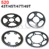 520 Reťaze 43T/45T/47T/49T Motocyklové reťazové ozubené kolesá Zadné a zadné ozubené koleso pre ATV, štvorkolky, motocykel, moped
