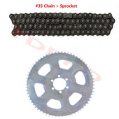 Lanț de antrenare cu șurub pinion spate #35 cu 65 de dinți 116 legături pentru minibicicletă Go Kart Trike ATV go kart Cart