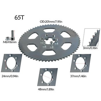 65 зъба #35 задвижваща верига на болта на задното зъбно колело 116 връзки за мини велосипед Go Kart Trike ATV go kart количка