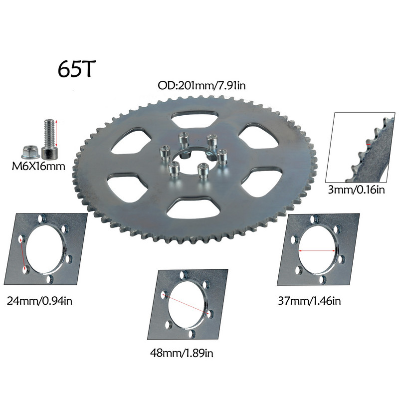 65 зъба #35 задвижваща верига на болта на задното зъбно колело 116 връзки за мини велосипед Go Kart Trike ATV go kart количка
