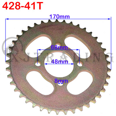 Reťaze 428/420 25T/31T/32T/41T/48T 48MM, ozubené kolesá, zadné a zadné ozubené koleso pre ATV, štvorkolky, motocykel, buginu, motokáru