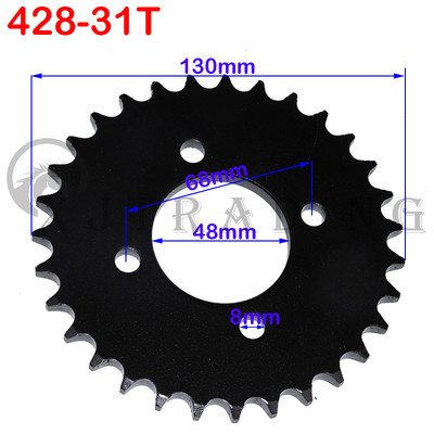 Reťaze 428/420 25T/31T/32T/41T/48T 48MM, ozubené kolesá, zadné a zadné ozubené koleso pre ATV, štvorkolky, motocykel, buginu, motokáru