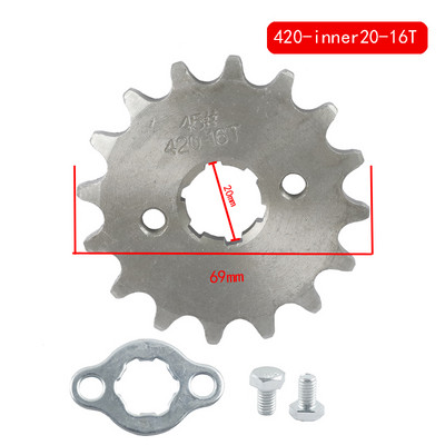 Lančanik motocikla 20 mm 10T 11T 12T 13T 14T 15T 16T 17T 18T 19T Zubi za 50cc 70cc 90cc 110cc Prednji motor 420 Lančanik