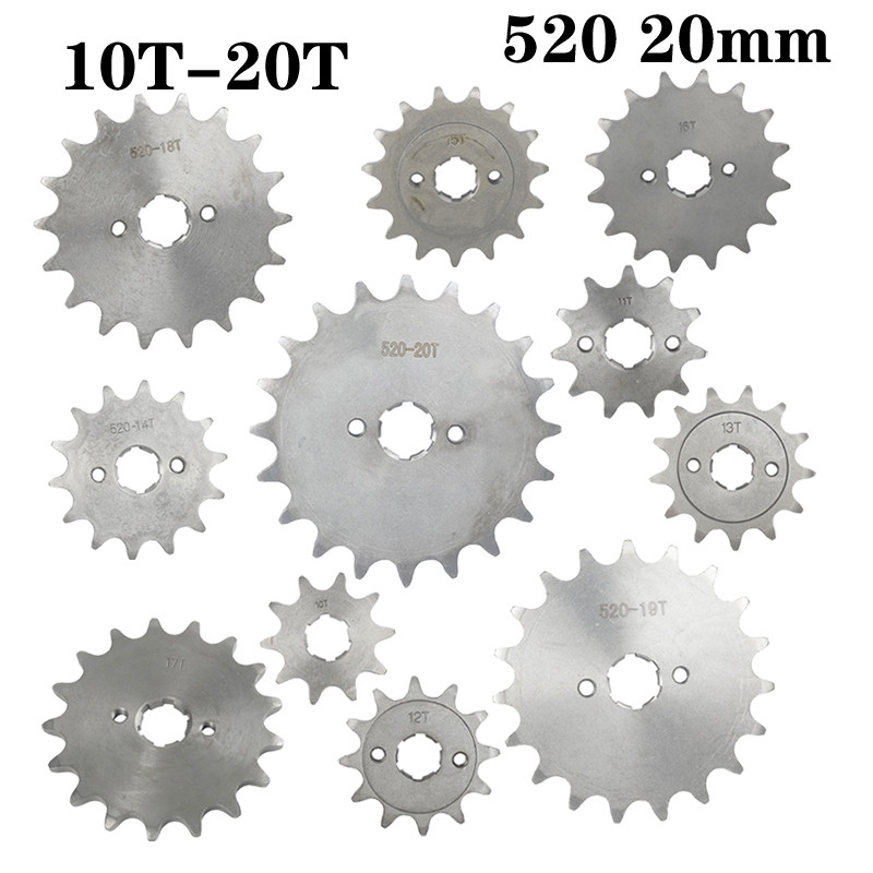 Reťaz 520# 20 mm 10T 11T 12T 13T 14T 15T 16T 17T 18T 19T 20T Predné ozubené koleso motora pre Honda Lifan ZongShen YCF ATV Quad Dirt Pit