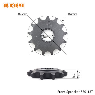 OTOM 13T 14T Predné ozubené koleso motocykla Reťaz 520 530 Reťazové koleso Dirt Bike Enduro pre ZONGSHEN NC450 Motor KAYO T6 BSE ZS194MM