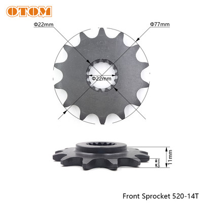 OTOM 13T 14T Predné ozubené koleso motocykla Reťaz 520 530 Reťazové koleso Dirt Bike Enduro pre ZONGSHEN NC450 Motor KAYO T6 BSE ZS194MM
