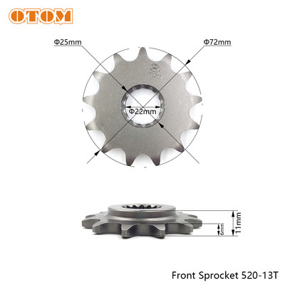 OTOM 13T 14T Predné ozubené koleso motocykla Reťaz 520 530 Reťazové koleso Dirt Bike Enduro pre ZONGSHEN NC450 Motor KAYO T6 BSE ZS194MM