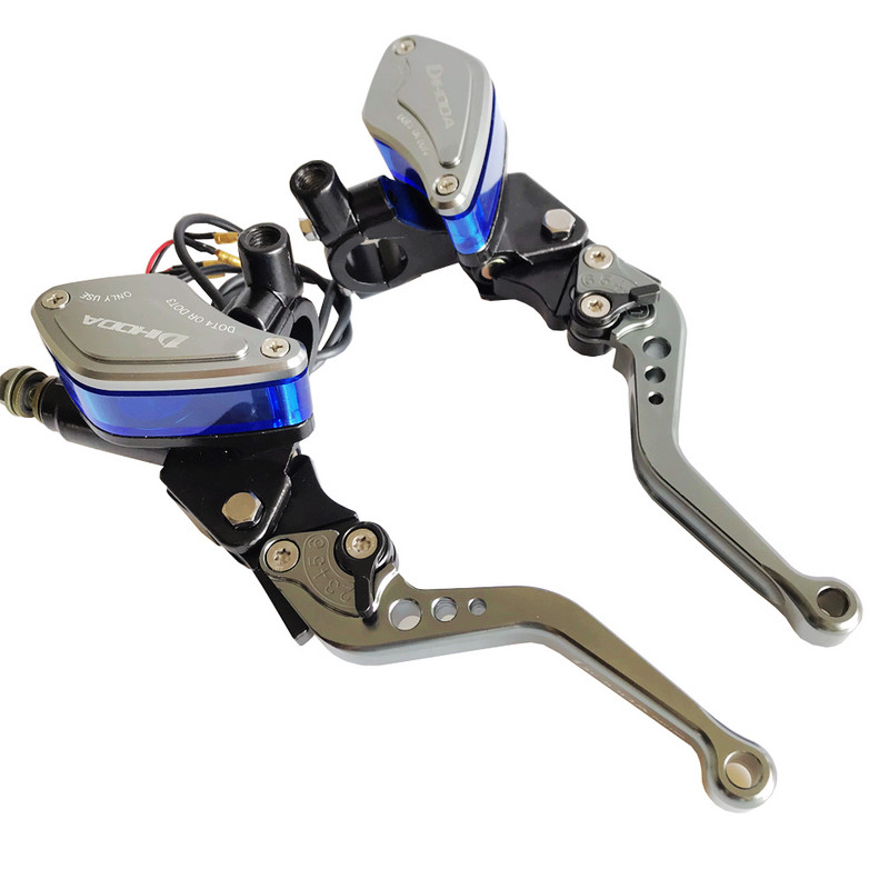 1 pár univerzálneho hlavného valca hydraulickej spojky pre motocykle, brzdového čerpadla pre Yamaha, Kawasaki, Suzuki, Honda, 22 mm, riadidlá 7/8''