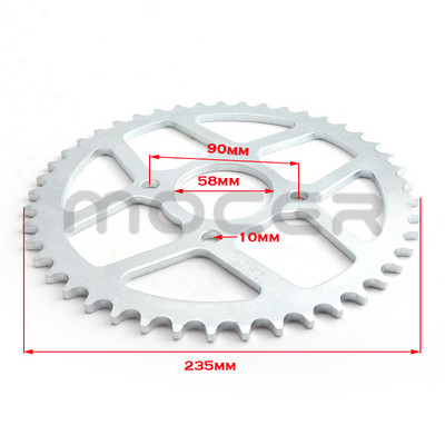 Reťaze pre motocykle 520 43T/45T/47T/49T, ozubené kolesá, zadné a zadné ozubené koleso, vhodné pre motokáry, štvorkolky, terénne motocykle.