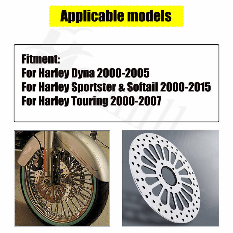 Brzdový kotúč Honhill 11,5" pre motocykle Harley Sportster 883 1200 2000-2005, strieborný, 1/2 ks