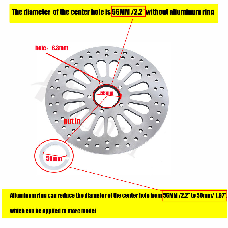 Brzdový kotúč Honhill 11,5" pre motocykle Harley Sportster 883 1200 2000-2005, strieborný, 1/2 ks