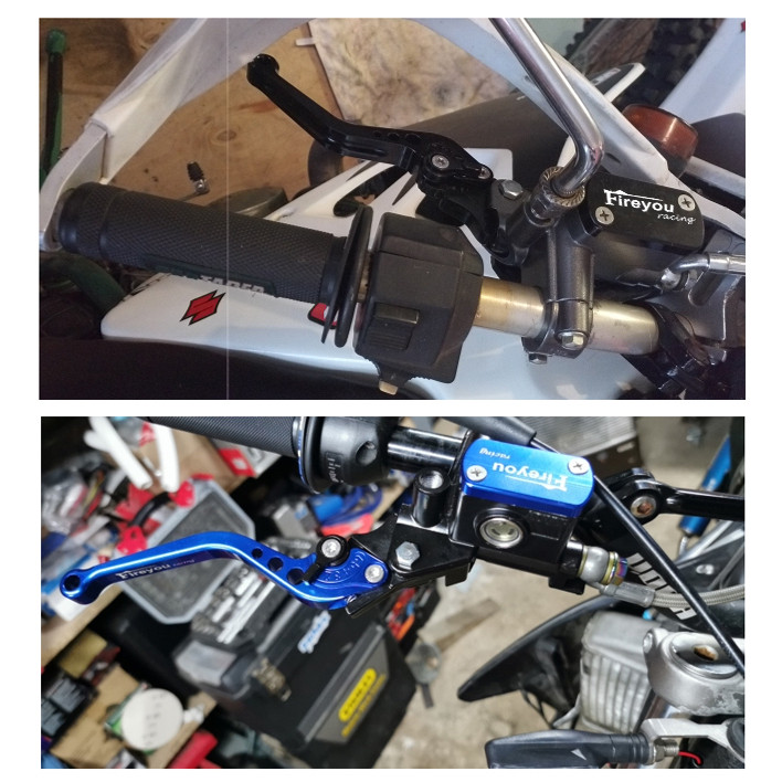 Páka spojky čerpadla motocykla, hydraulický hlavný valec, pretekársky bicykel 7/8" pre Yamaha Kawasaki, predná brzdová páka, čierna