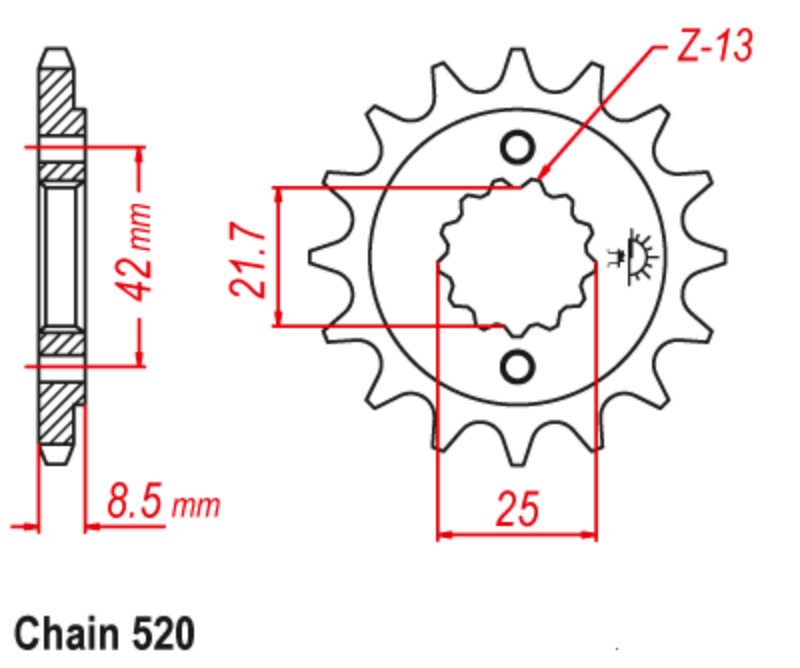 Predné ozubené koleso pre motocykel 520 15T 16T 17T pre Kawasaki ZR550 90-94 ER500 97-06 KLE500 97-07 ER5 Suzuki RG400 SV400 Yamaha YZF600